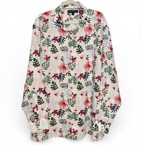 Daniel Cremieux Linen Floral Shirt Tropical Summer Vacation Relaxed Fit Men’s XL